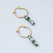 Retro Fashion Broken Malachite Green Natural Stone Earrings