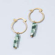 Retro Fashion Broken Malachite Green Natural Stone Earrings
