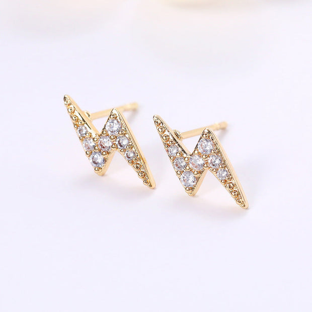 Simple Mini Lightning Zircon Stud Earrings For Women