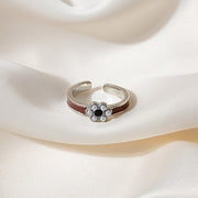 Retro Hong Kong Style Pearl Flower Ring