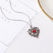 Necklace Personality Gothic Ruby Heart Necklace