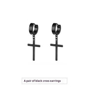 Cross Stud Earrings Male European Hip Hop