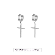 Cross Stud Earrings Male European Hip Hop