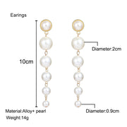 Vintage Pearl Creative Simple Pearl Long Earrings