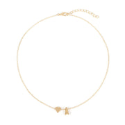 Peach Heart Shaped Letter Necklace Clavicle Chain Necklace