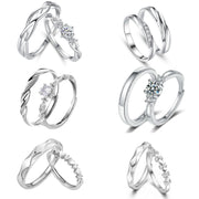 Couple Simple High Sense Four Claw Couple Rings Fashion Open Ring