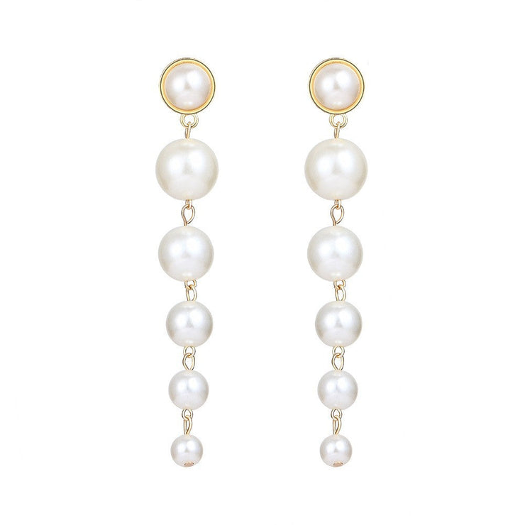 Vintage Pearl Creative Simple Pearl Long Earrings
