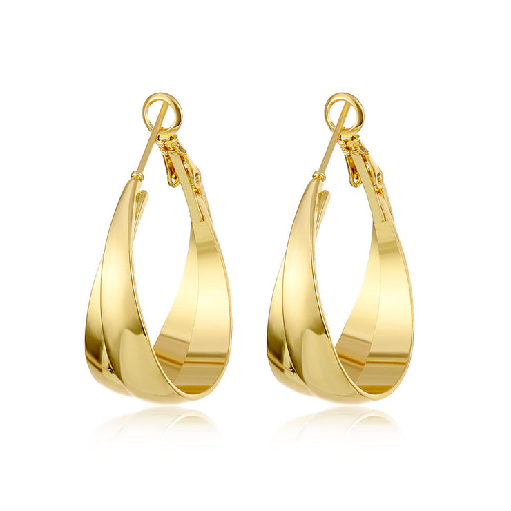 Exaggerated And Personalized Hollow Chain Stud Earrings Simple